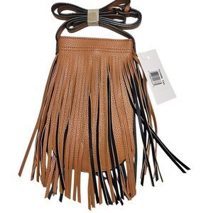 New Cognac Tan Fringe Crossbody Bag Western Glam Music Festival travel